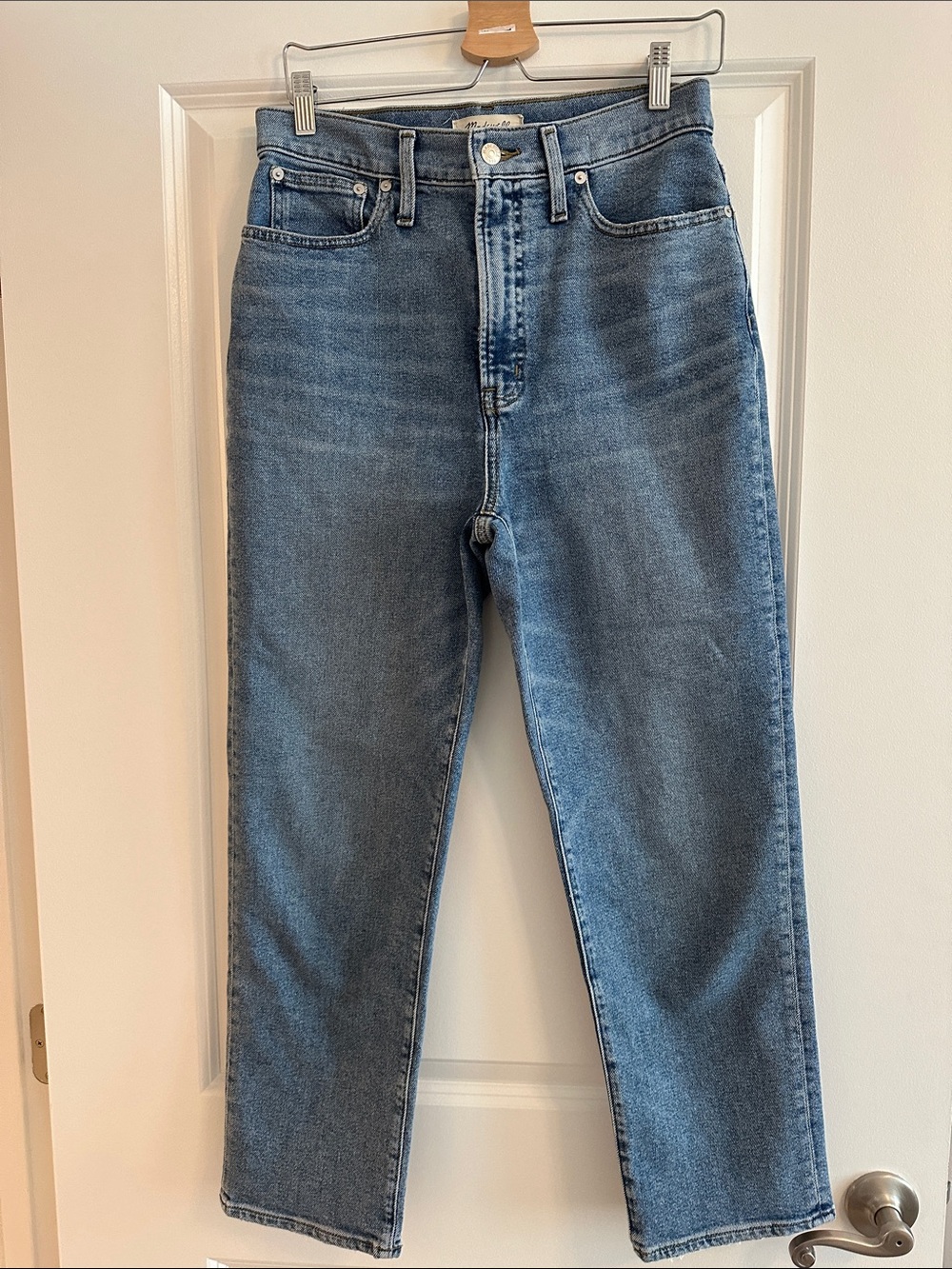 Madewell High-Rise Straight Jeans in Medium Blue Wash size 28